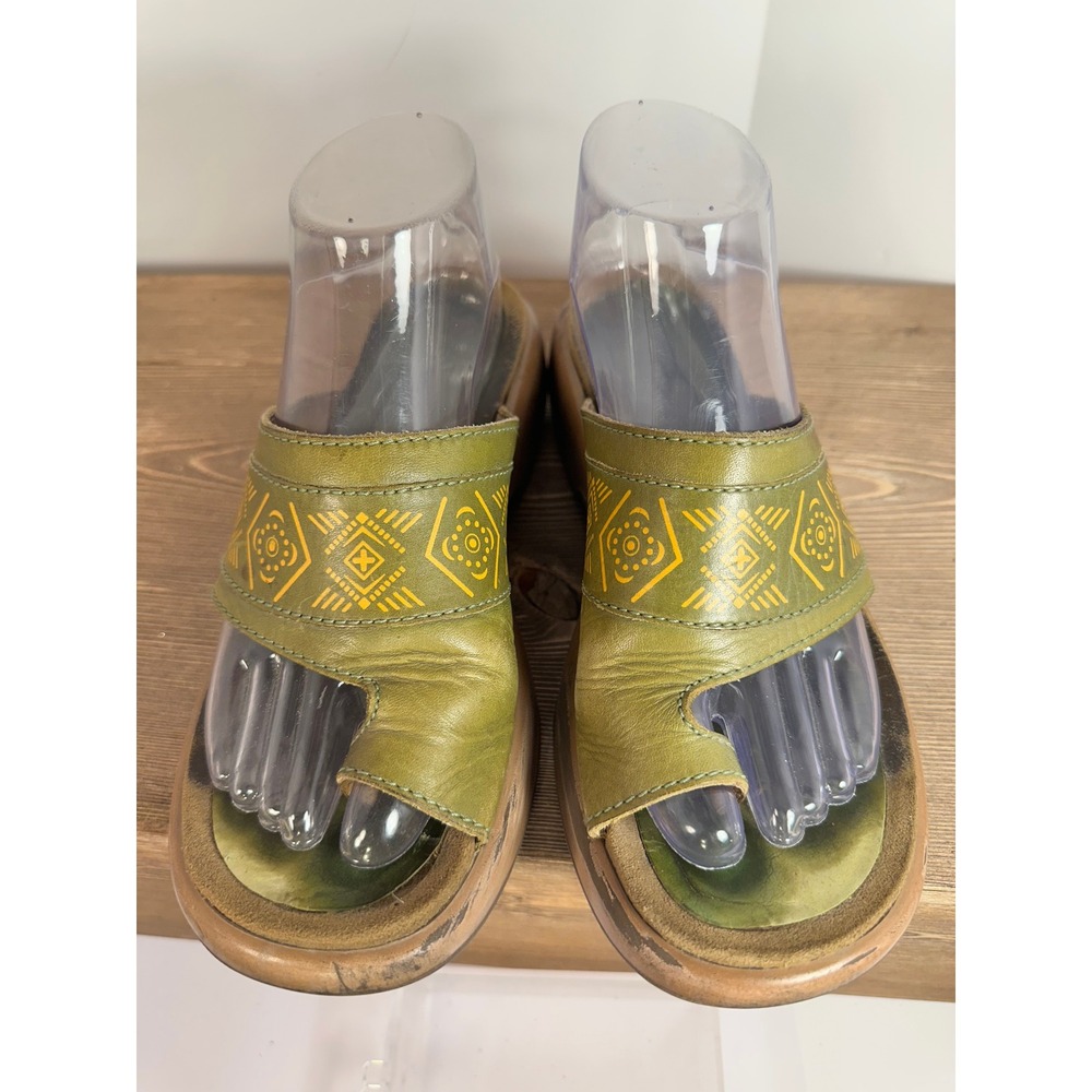 Dansko VTG Leather Comfort Slides Toe Loop Portugal Boho Y2K Rare 90s 38/ 7.5-8 - Picture 4 of 10